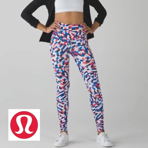 Lululemon Wunder Under Capoeira Multi Color Leggings High Waisted Size 4 - Picture 1 of 13